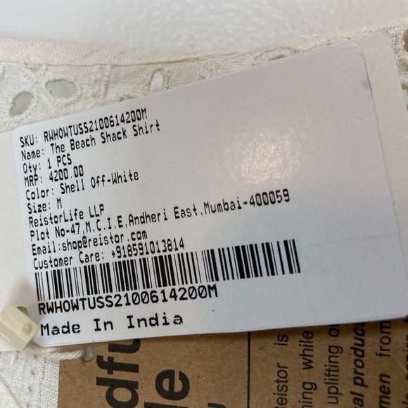 NWT Reistor The Beach Shack Shirt 100% Hemp Eyelet Summer Tank Top - Picture 11 of 16